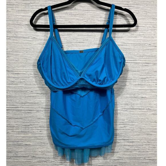 Sunsets California Ava Tiered Tankini Swimwear Set / Size- Top 36DD-Button 14 - Picture 4 of 15